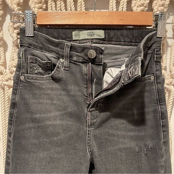 Topshop Moto Jamie Jeans SZ 25 Charcoal Wash Skinny Grunge Capsule Wardrobe - Picture 3 of 10